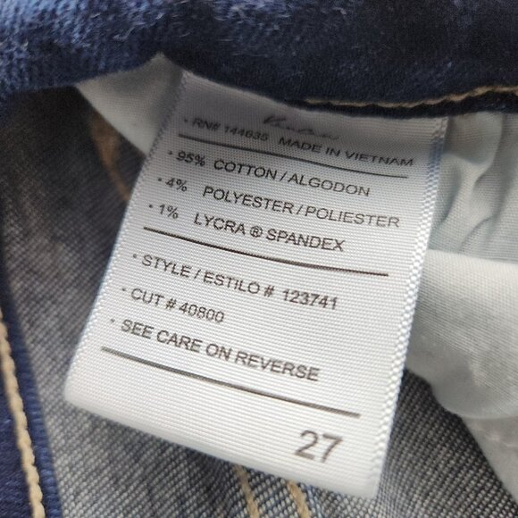 KanCan Jeans Womens 27 Blue Ankle Skinny Ripped Hem Stretch Button Fly Denim - Picture 10 of 14